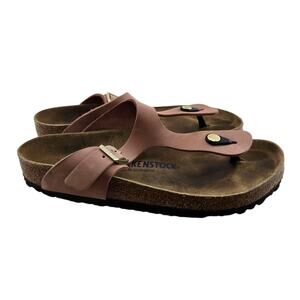 Birkenstock Gizeh Sandals Size 39 8 8.5 Soft Footbed Old Rose Pink Nubuck Thong